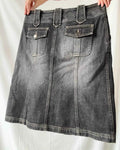 Black Denim Midi Skirt