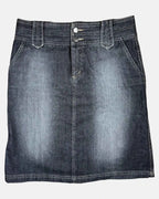 Black Denim Midi Skirt