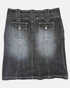 Black Denim Midi Skirt