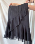 Black Flowy Ruffle Skirt
