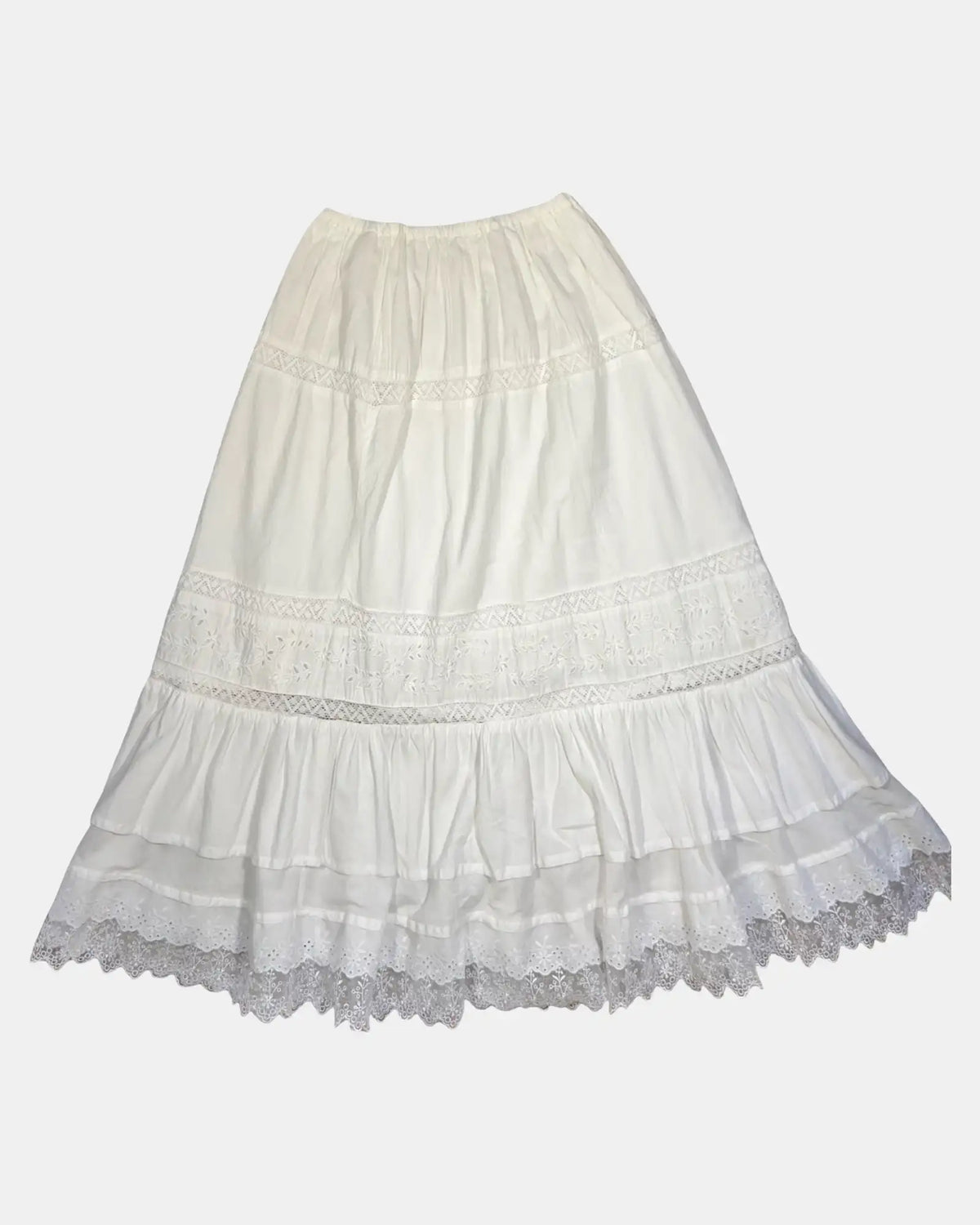 Flowy White Midi Skirt