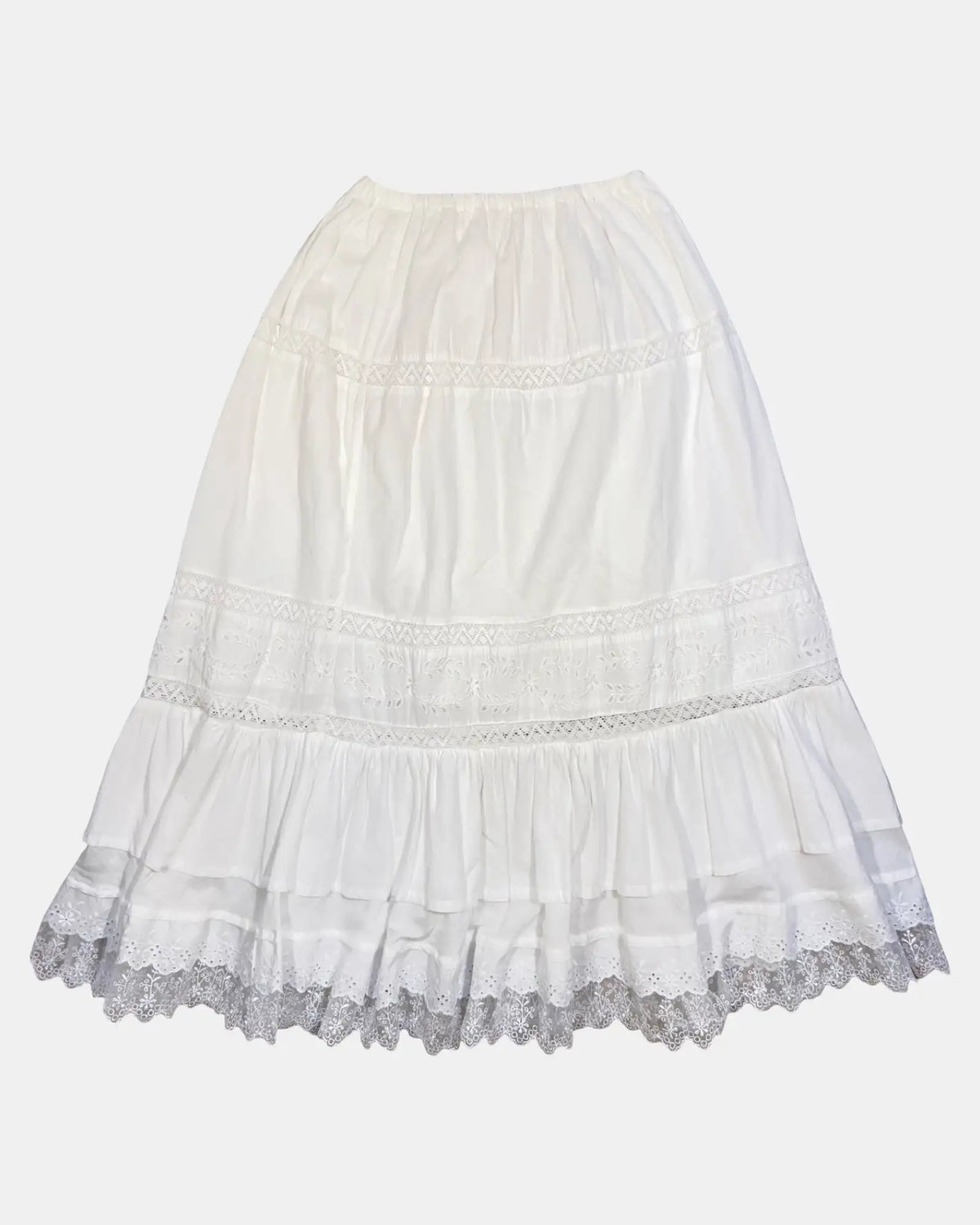 Flowy White Midi Skirt