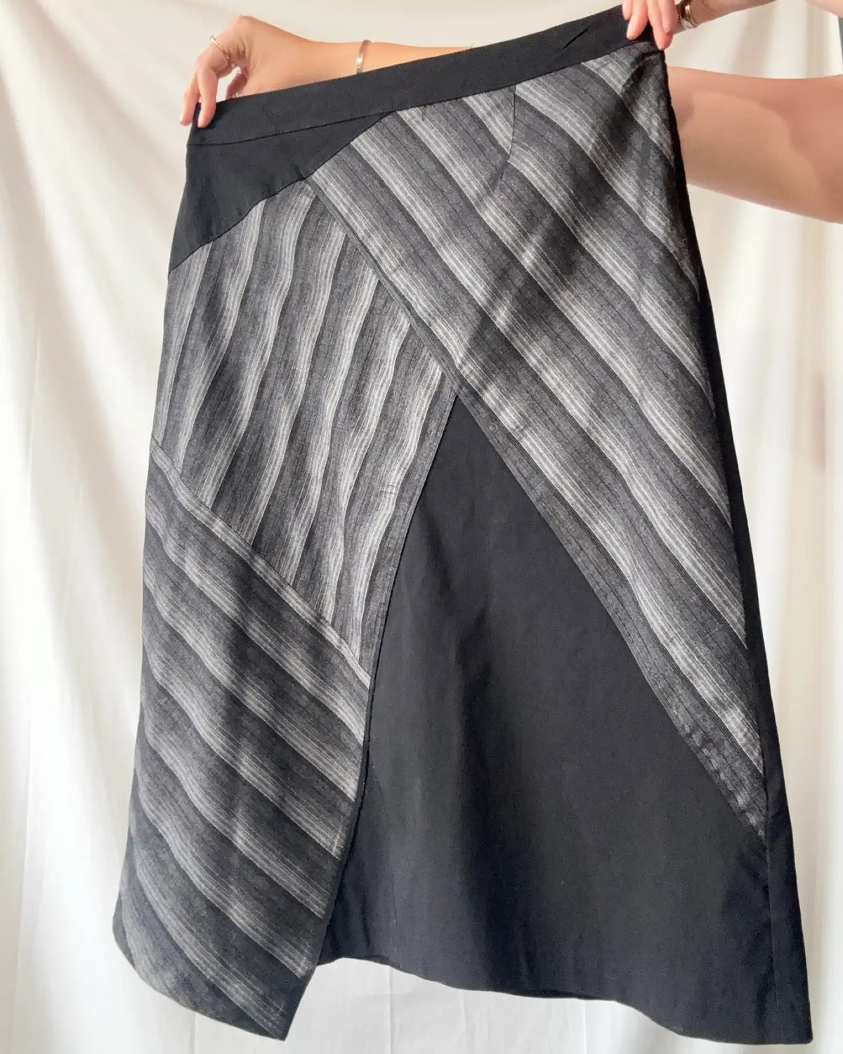 Black and White Midi Skirt