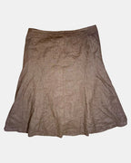 Brown A Line Midi Skirt