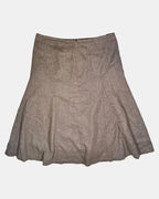 Brown A Line Midi Skirt