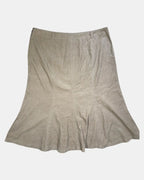 Light Brown Cord Flare Midi Skirt