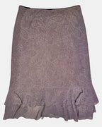 Brown Paisley Flowy Ruffle Skirt