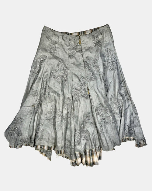 Grey Patterned Maxi Skirt