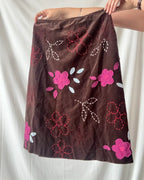Brown Velvet Style 90s Skirt