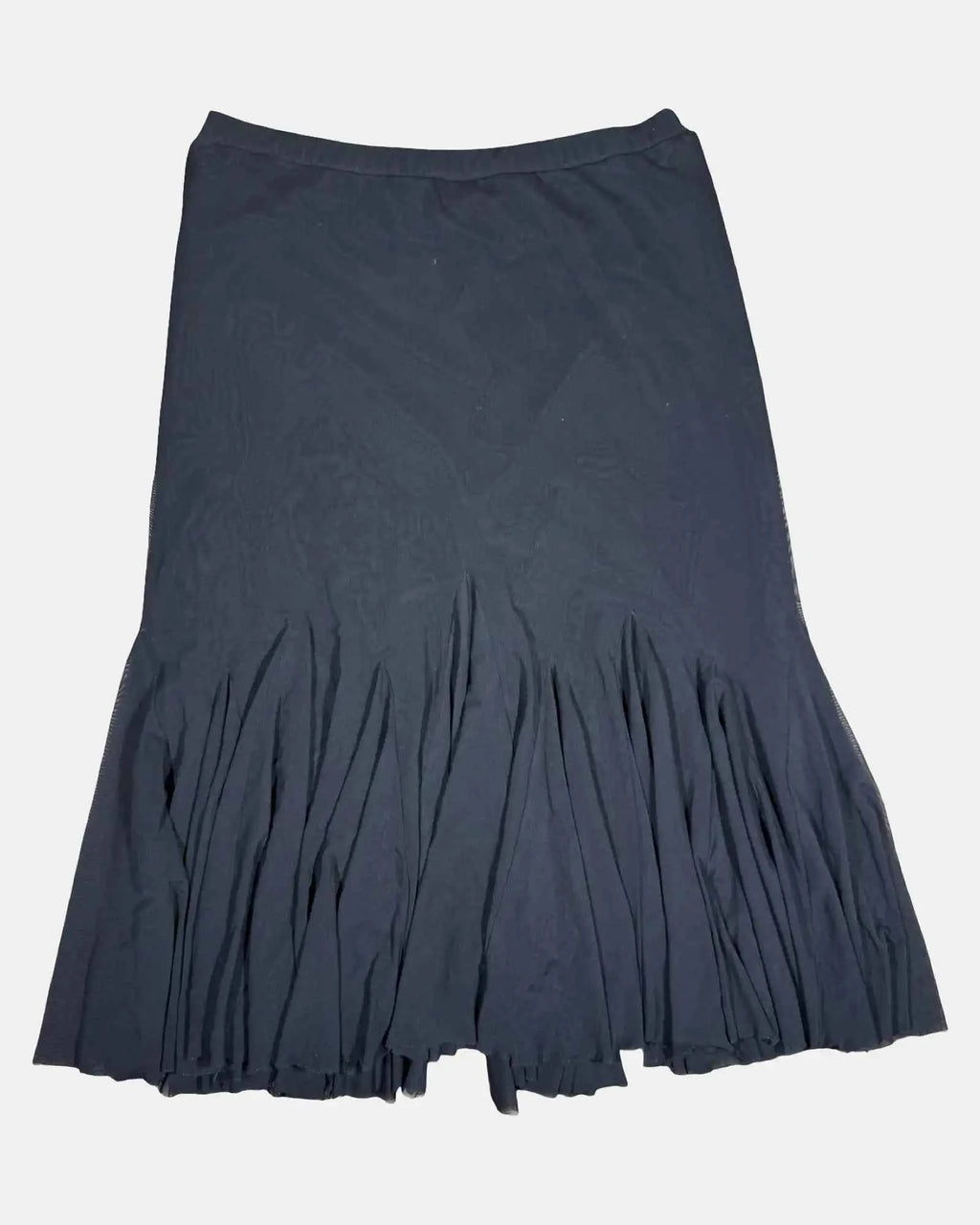 Vintage Flowy Black Mesh Skirt
