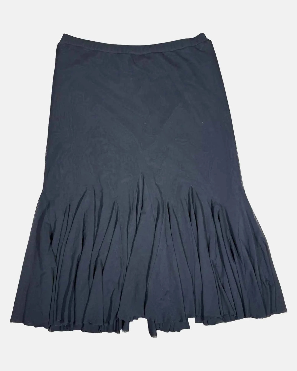 Vintage Flowy Black Mesh Skirt