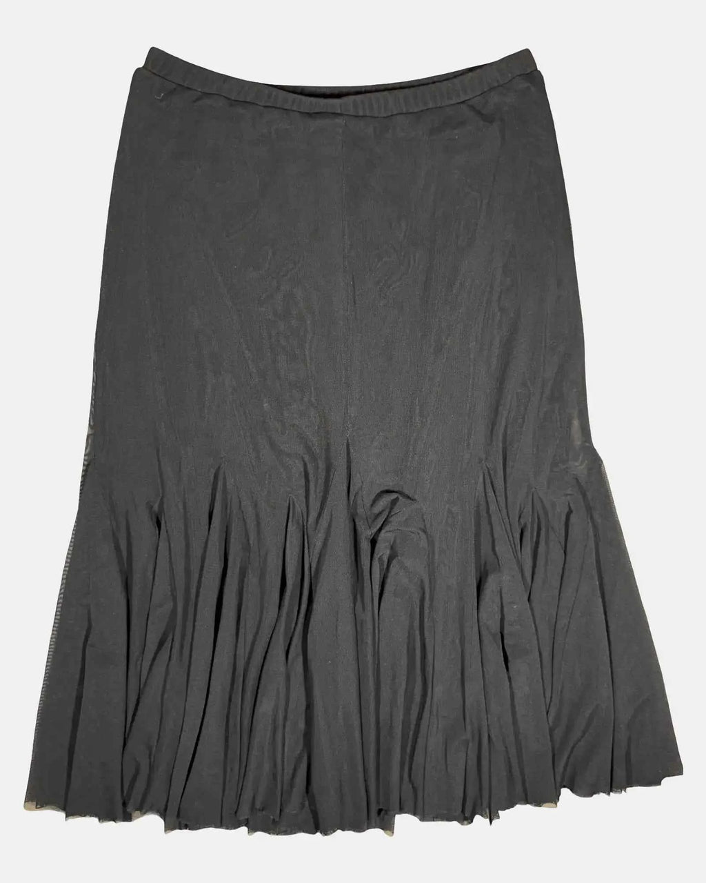 Vintage Flowy Black Mesh Skirt