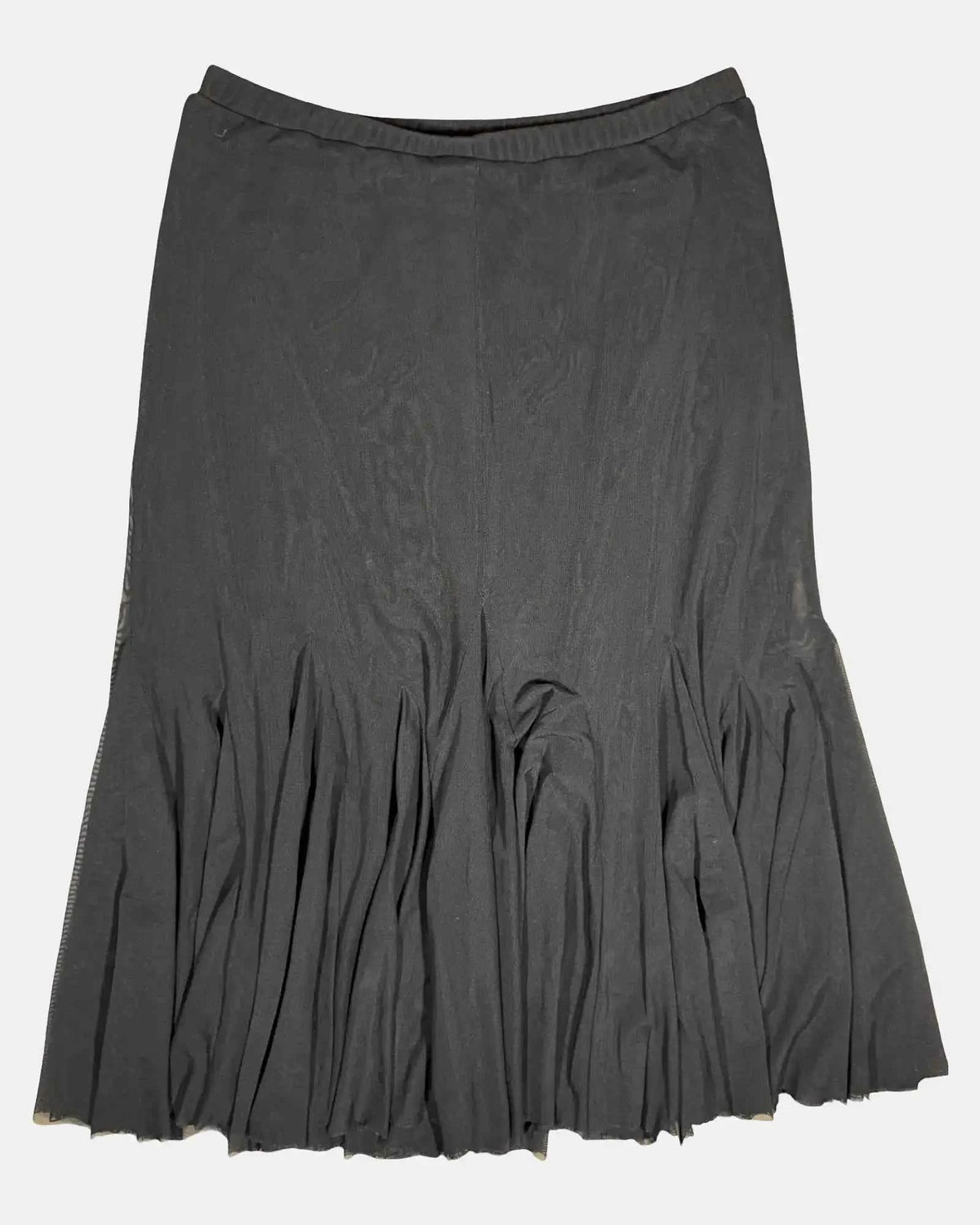 Vintage Flowy Black Mesh Skirt