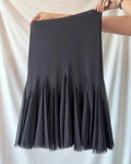 Vintage Flowy Black Mesh Skirt