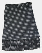 Black and Beige Mesh Patterned Skirt