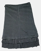 Black and Beige Mesh Patterned Skirt