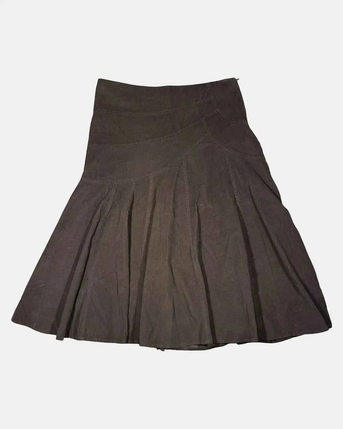 Brown Corduroy Midi Skirt