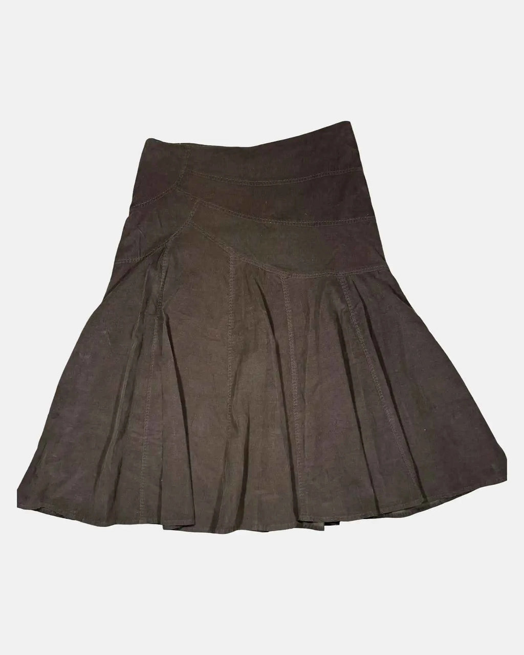 Brown Corduroy Midi Skirt