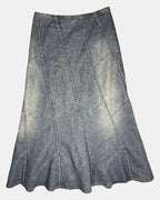 Vintage Denim Maxi Skirt