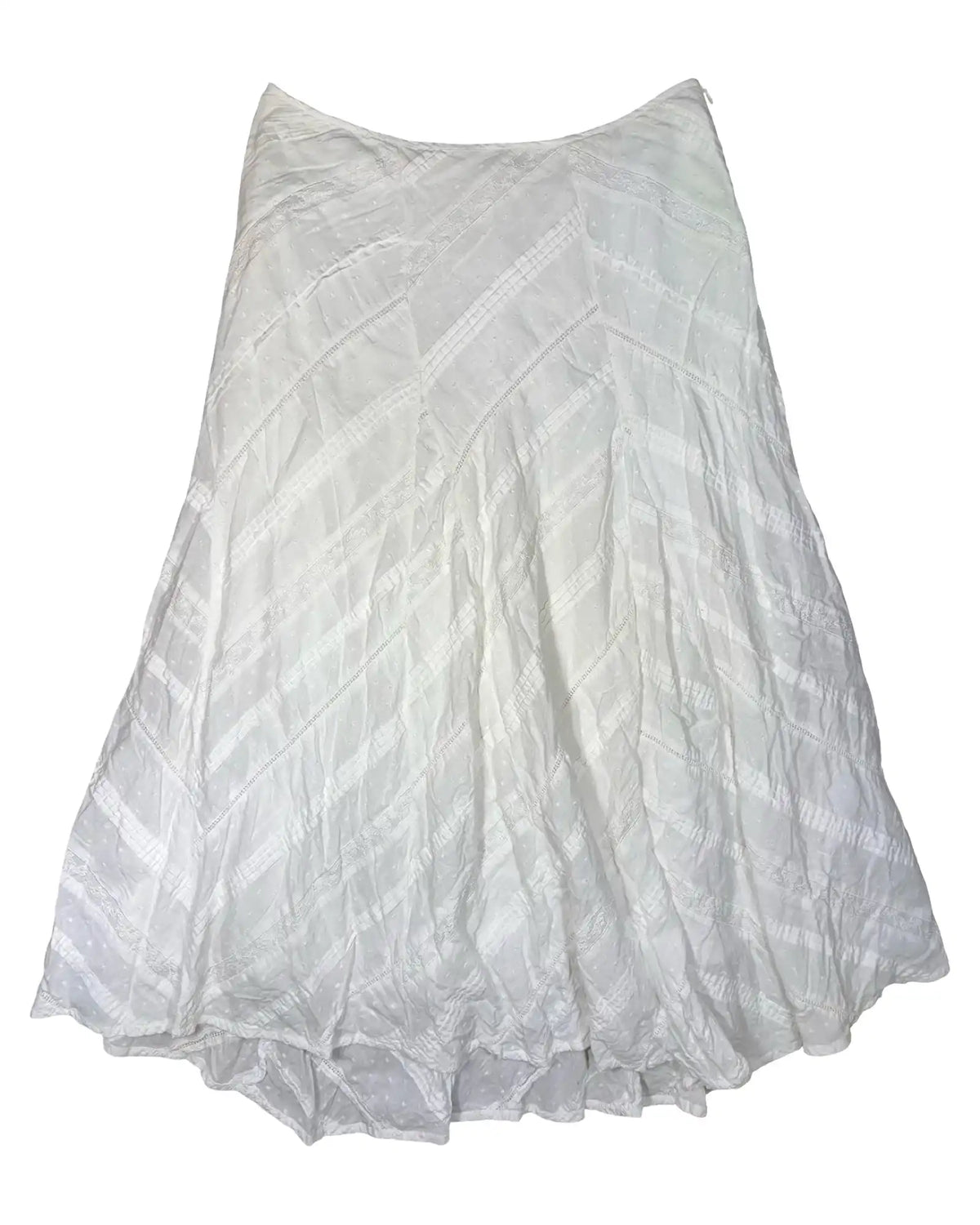 Cottage Core Flowy White Skirt