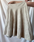 Cream Floral A-Line Skirt