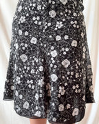 Italian Made Black and White Floral Skirt