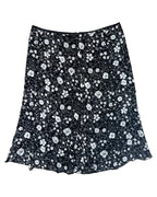 Italian Made Black and White Floral Skirt