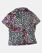 Mesh Floral Shirt with Ruffles