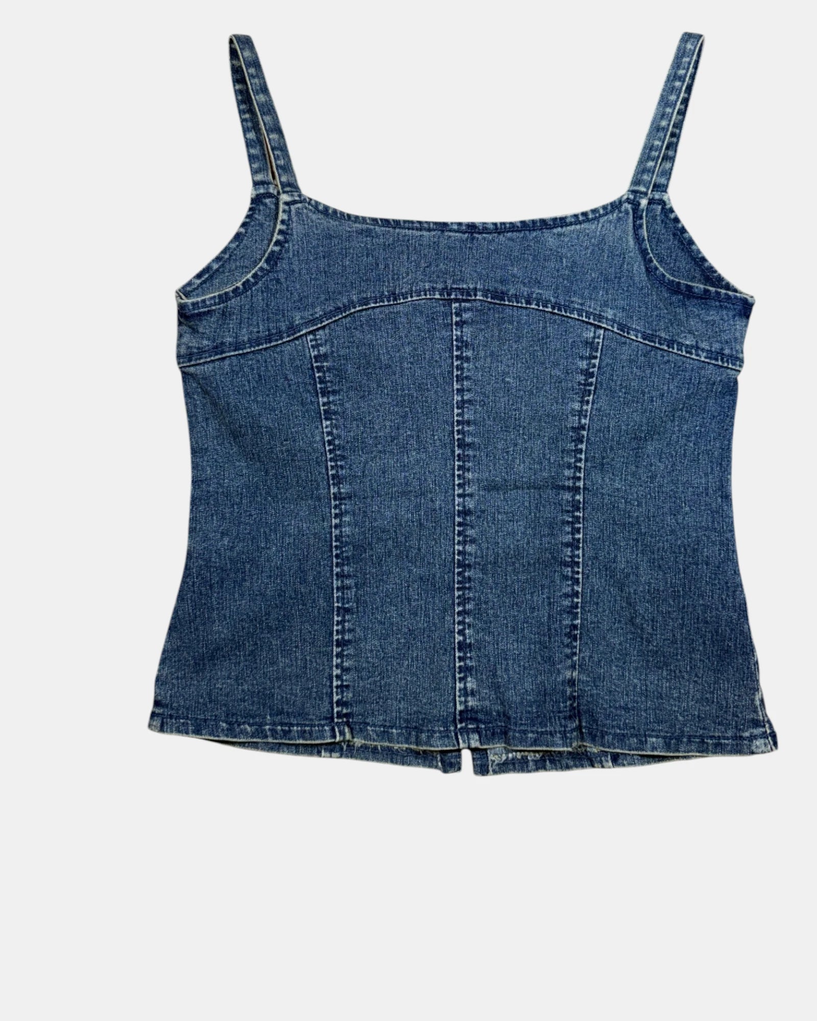 Deadstock Denim Corset Top | Estimated Size 8 - Zip Vintage
