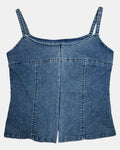 Deadstock Denim Corset Top | Estimated Size 8 - Zip Vintage