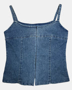 Deadstock Denim Corset Top | Estimated Size 8 - Zip Vintage