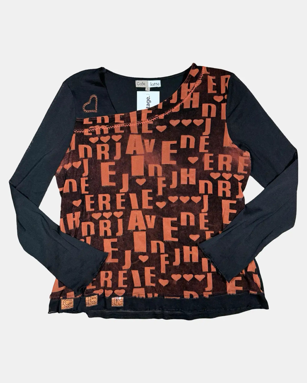 Orange and Black Mesh Long Sleeve