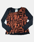 Orange and Black Mesh Long Sleeve