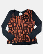 Orange and Black Mesh Long Sleeve