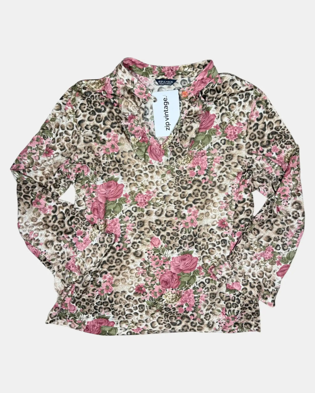 Pink Floral and Leopard Flowy Top