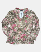 Pink Floral and Leopard Flowy Top