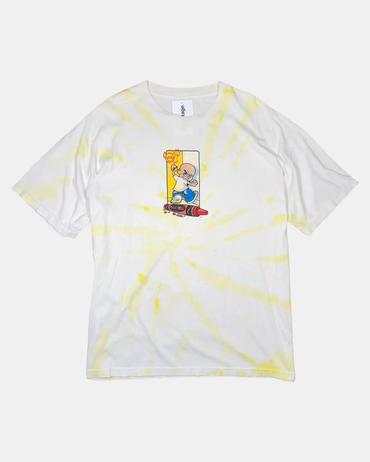 White and Yellow Tie Die Graphic Tee