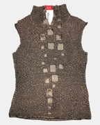 Brown Textured Top  | Estimated Size S-M