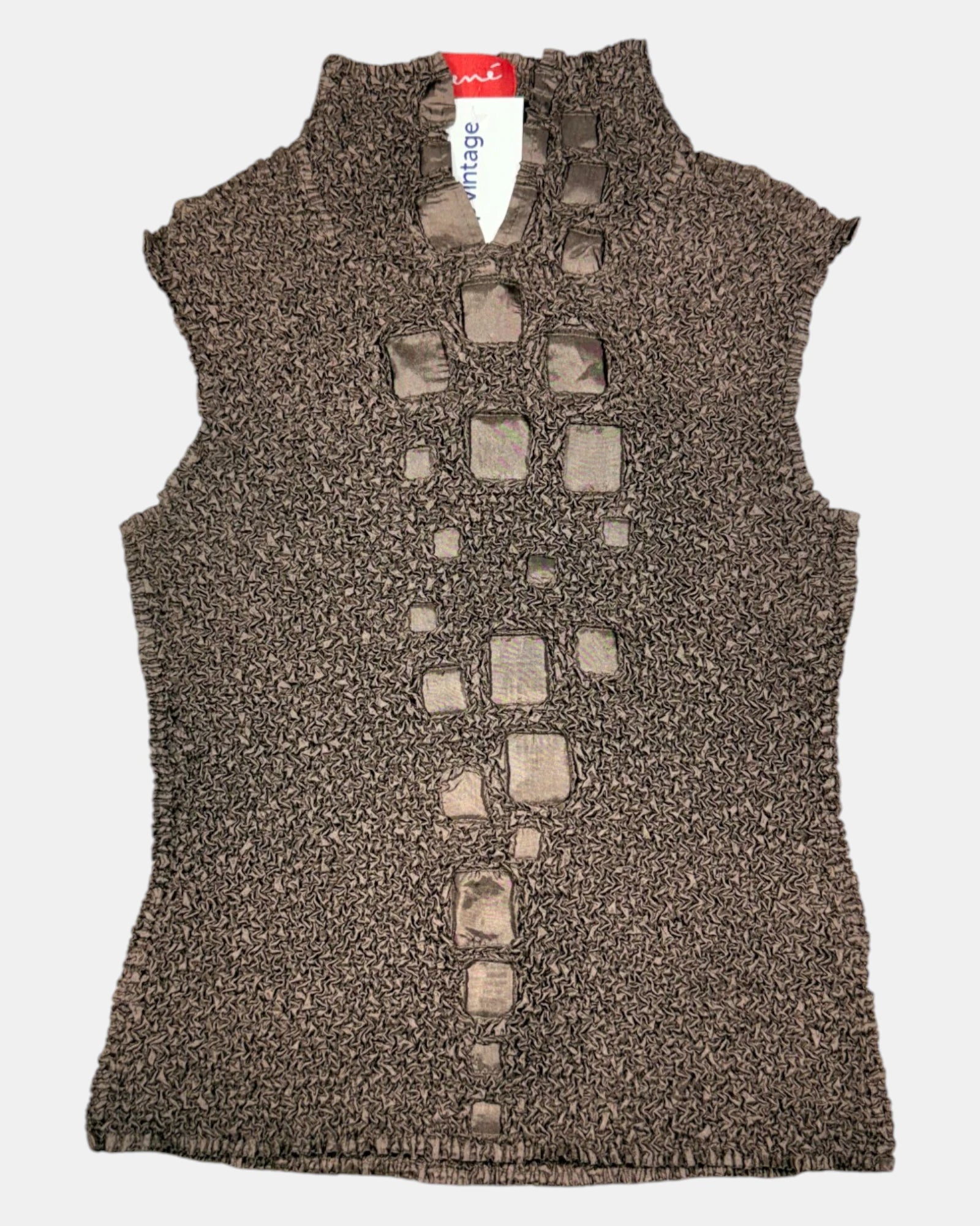 Brown Textured Top  | Estimated Size S-M