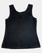 Black Faux Crushed Velvet Top