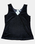 Black Faux Crushed Velvet Top