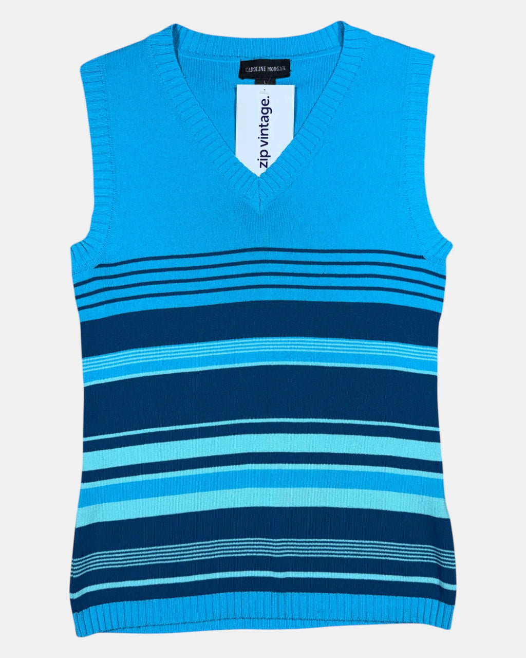 Blue Y2K Striped Top/Vest | Size L
