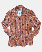Pink and Orange Striped Blouse