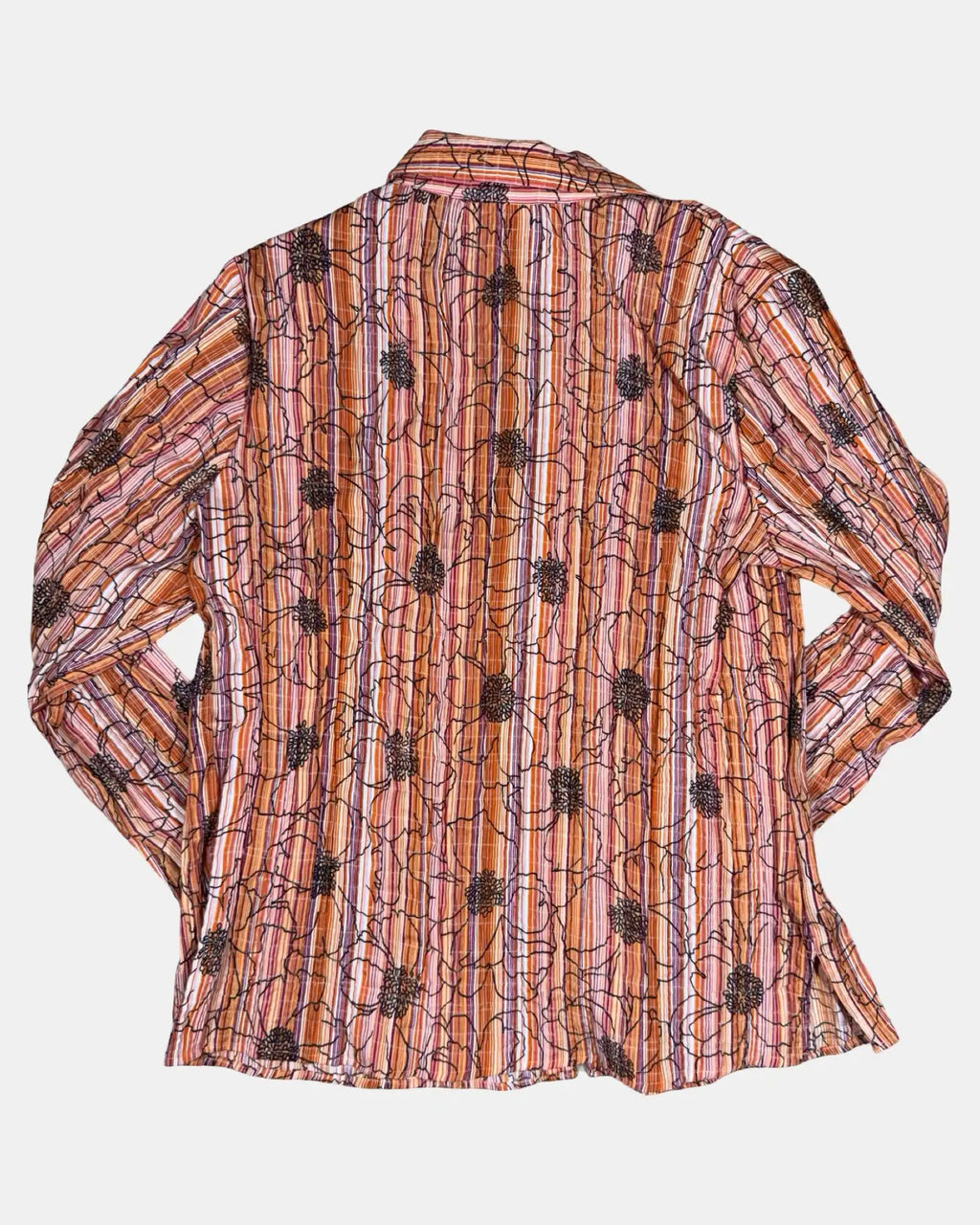 Pink and Orange Striped Blouse