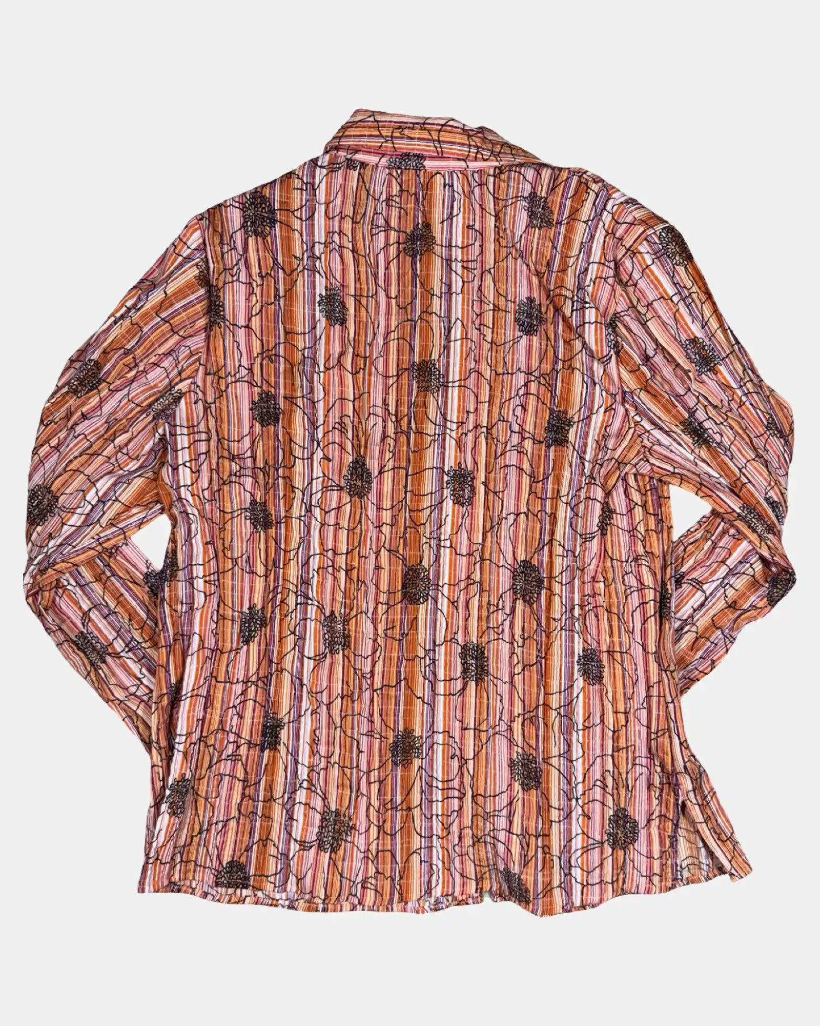 Pink and Orange Striped Blouse