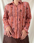 Pink and Orange Striped Blouse