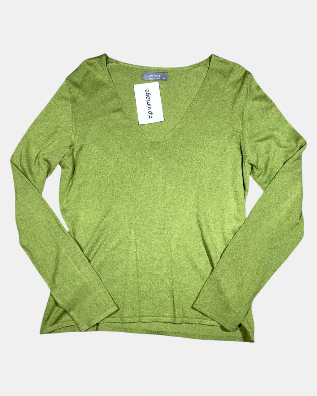 Green 90s Long Sleeve V-Neck