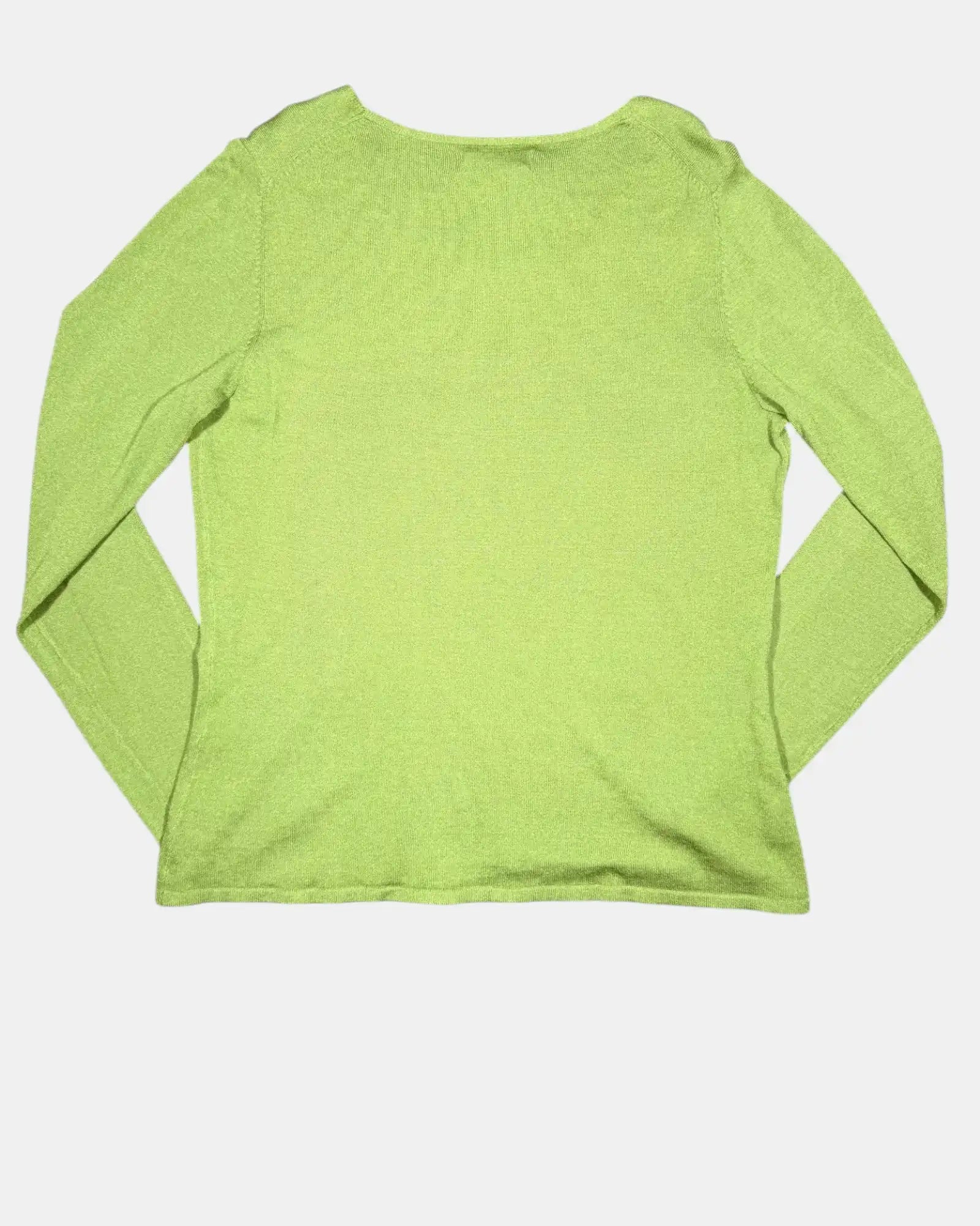 Green 90s Long Sleeve V-Neck