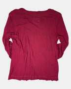Red Mesh Long Sleeve Top