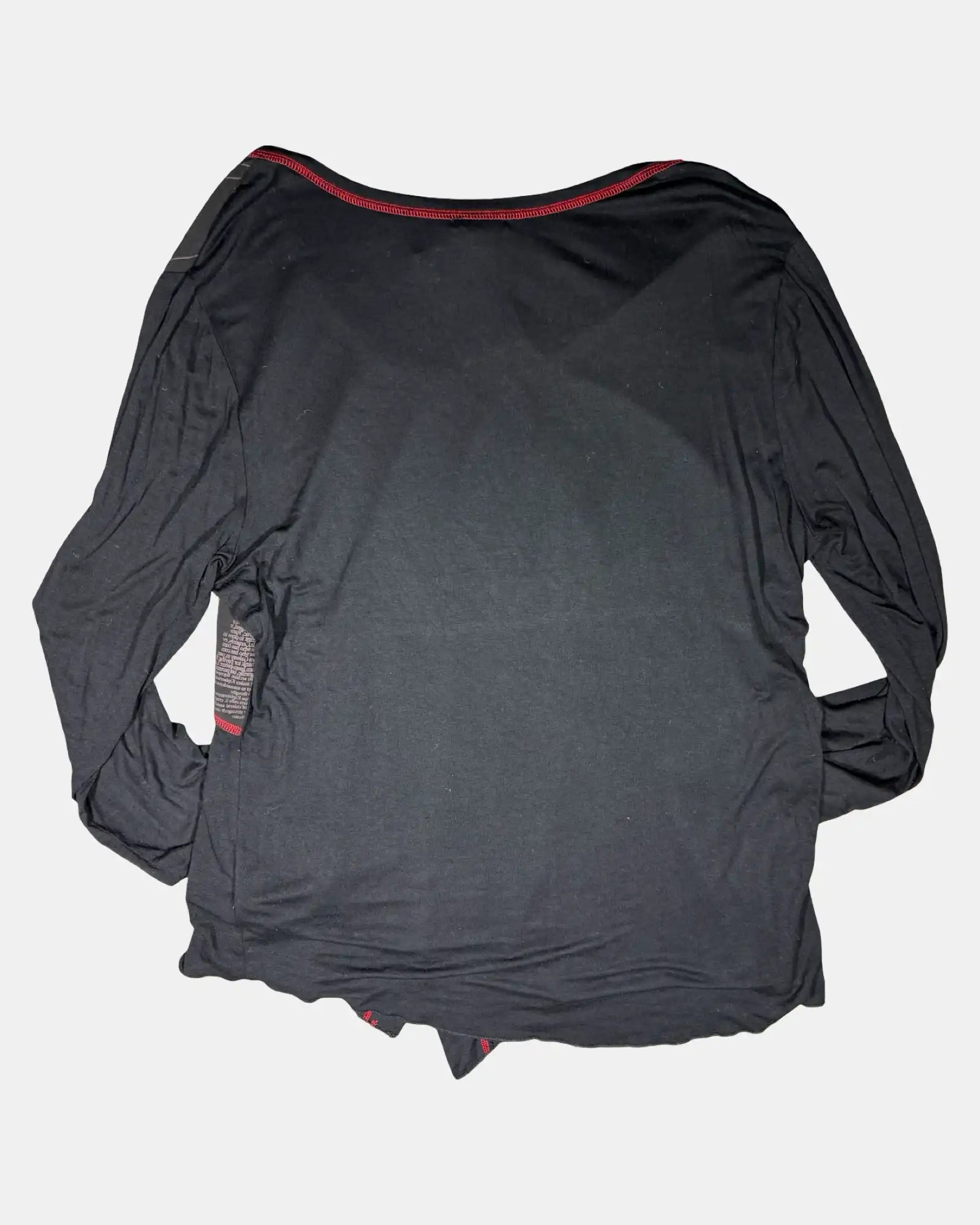 Black and Red Graphic Long Sleeve Top